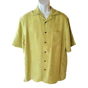 Jos A Bank Green Casual Button Front Shirt Top Size Medium Mens